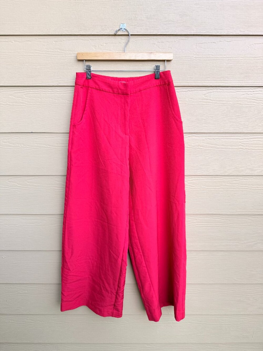 Never Fully Dressed Red Wide Leg Trousers Pants US 6 UK 10